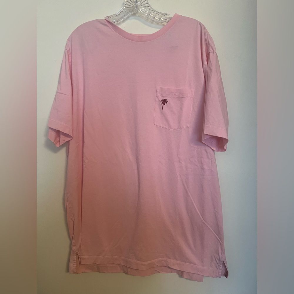 Caribbean Pink Short Sleeve Tee with Palm Accent